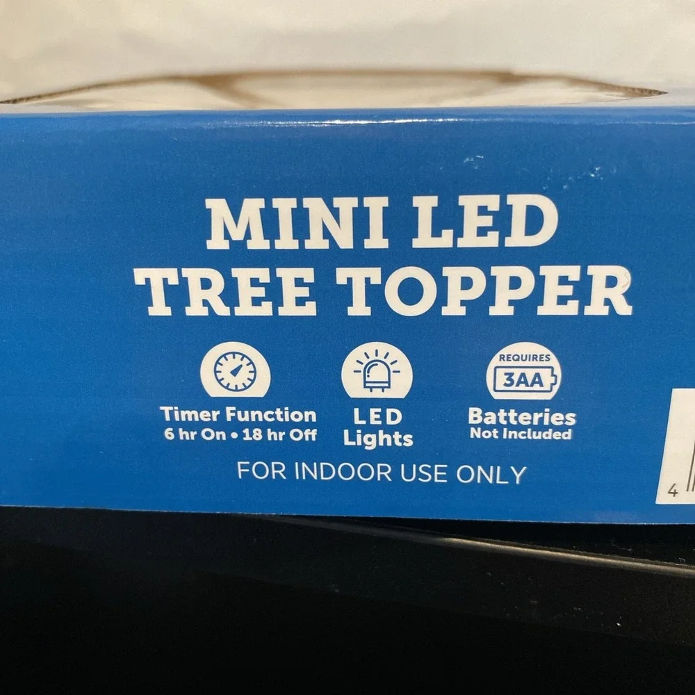 MINI STAR LED TREE‎ TOPPER AA BATTERIES NOT INCLUDED